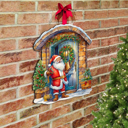 Joyful Moments at the Doorstep Holiday Door Decor  by G. Debrekht - Christmas Santa Snowman Décor - 8611046H-2