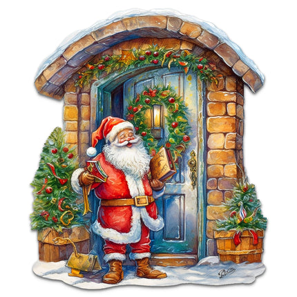 Joyful Moments at the Doorstep Holiday Door Decor  by G. Debrekht - Christmas Santa Snowman Décor - 8611046H-4