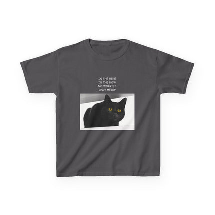 Kids Cat Quote Tee – “Only Meow” Heavy Cotton Shirt for Everyday Joy