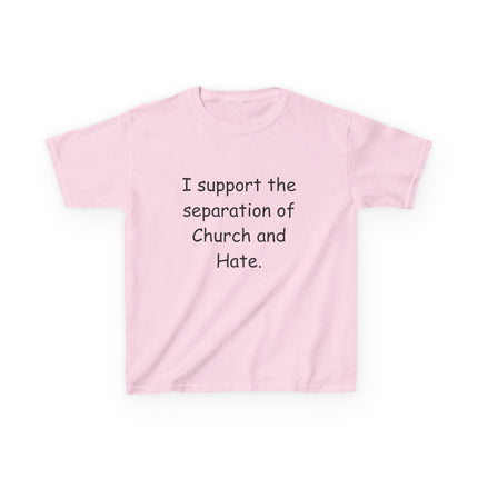 Kids Statement Tee – “Church and Hate” – Heavy Cotton Shirt