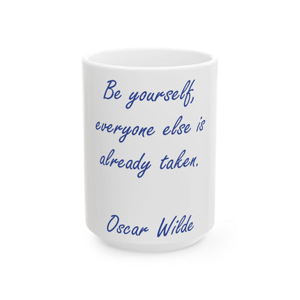 Inspirational Ceramic Mug – “Be Yourself” Quote, 15oz Gift