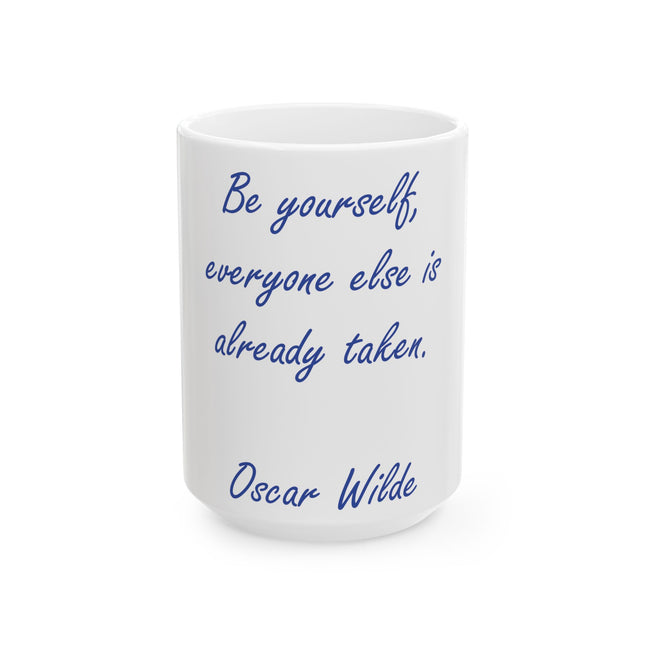 Inspirational Ceramic Mug – “Be Yourself” Quote, 15oz Gift