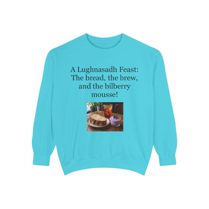 Lughnasadh Feast Sweatshirt — "The bread, the brew, and the bilberry mousse!"