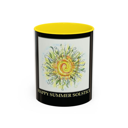 Summer Solstice Mug – 11oz Accent Ceramic Cup with Sunshine Art