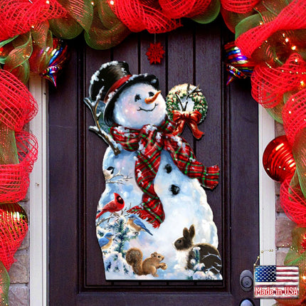 An Old Fashioned Christmas Door Decor by D. Gelsinger - Christmas Santa Snowman Decor - 8461024H-1563-0