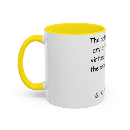 Defend Virtue Mug – 11oz Accent Ceramic | G.K. Chesterton Quote