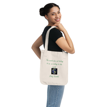Organic Canvas Tote – “We Belong to the Earth” Quote