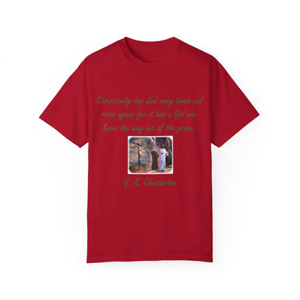 Chesterton Quote T-Shirt – Resurrection Design – Unisex Tee