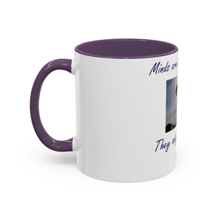 Parachute Quote Accent Mug – 11oz Ceramic Cup for Open Minds