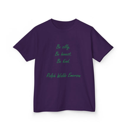 Inspirational Kids Tee - "Be Silly, Be Honest, Be Kind"