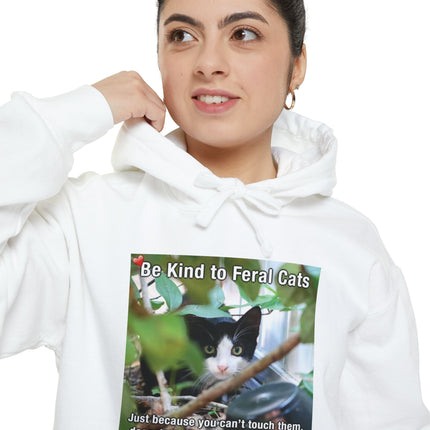 Hoodie — "Be Kind to Feral Cats" Rescue Cat Graphic Hoodie
