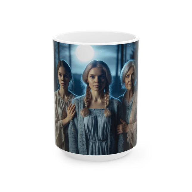 Triple Goddess Mug – 15oz Ceramic Cup for Mystical Sisters