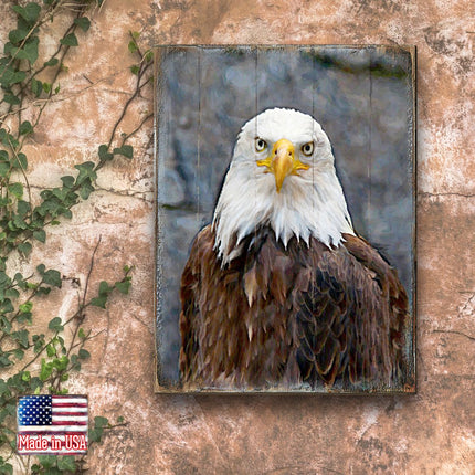 Eagle Portrait Art Wooden Wall Art by Nature Wonders - Nature Wildlife Decor  - 95296B-1