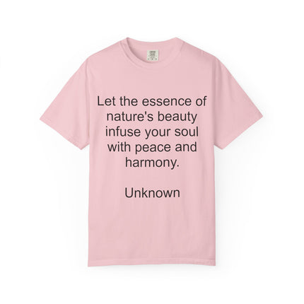 Nature’s Beauty Quote T‑Shirt — "Let the essence of nature's beauty..." Inspirational Graphic Tee
