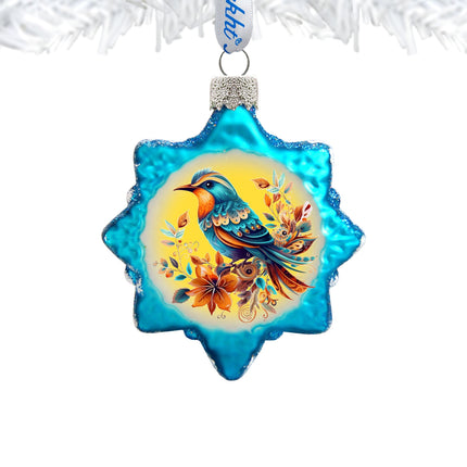 Blue Sparrow Mercury Glass Ornaments by G. Debrekht - Wildlife Holiday Decor - 776007-2