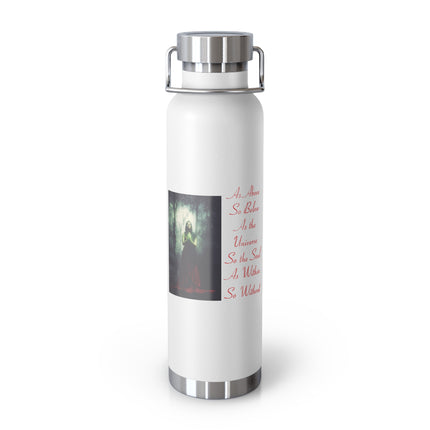 Inspirational Copper Insulated Water Bottle - 22oz, Motivational Quote Design