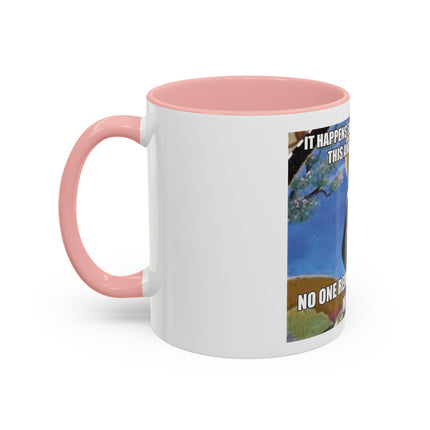 Saint with Cats Coffee Mug – "No One Remembers Me and My Cats" Accent Mug