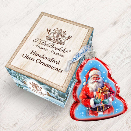 Santa's Gift Mercury Glass Ornaments by G. Debrekht - Christmas Santa Snowman Decor - 776013-3