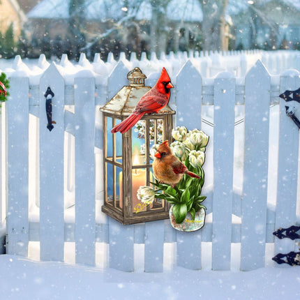 Lantern Cardinals Holiday Door Decor by D. Gelsinger - Christmas Decor - 8461057H-DG-3