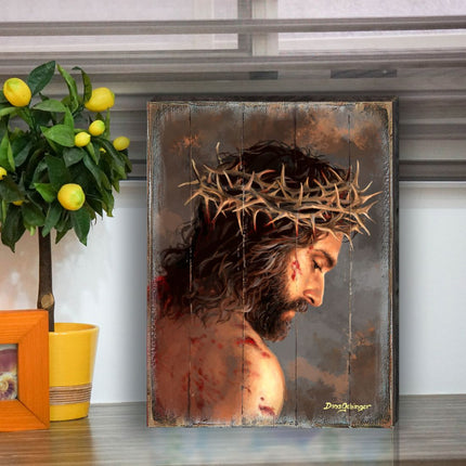 Solemn Night Jesus Wooden Wall Art by D. Gelsinger - Easter Spring Decor - 95668B-DG-4
