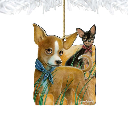 The Couple Dogs Wooden Ornaments by Laura Seeley - Pets Dog and Cats Decor - 8511021-LS-4