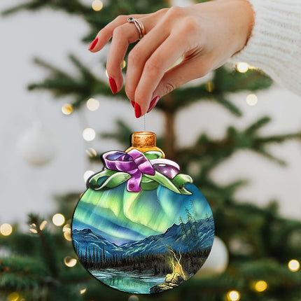 Northern Lights Splendor Wooden Ornaments by G.Debrekht - Wildlife Holiday Décor - 870024-3