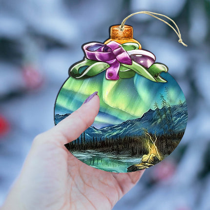 Northern Lights Splendor Wooden Ornaments by G.Debrekht - Wildlife Holiday Décor - 870024-4