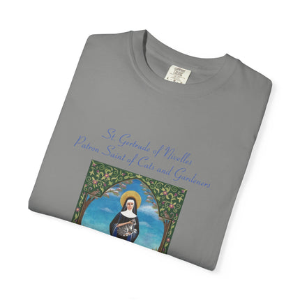Unisex Crazy Cat Lady T-Shirt - Saint Gertrude of Nivelles Design