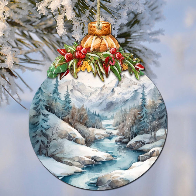 Alaska's Mountain Majesty Wooden Ornaments by G.Debrekht - Wildlife Holiday Décor - 870037-0
