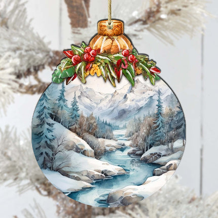 Alaska's Mountain Majesty Wooden Ornaments by G.Debrekht - Wildlife Holiday Décor - 870037-2