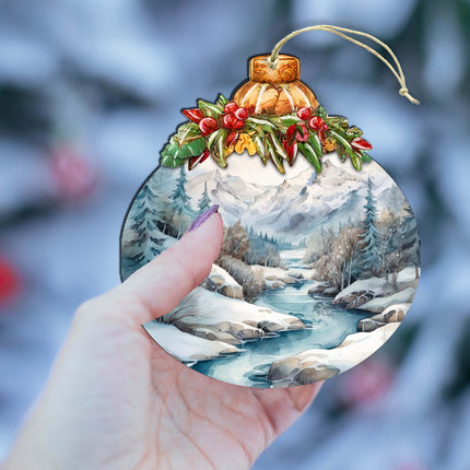 Alaska's Mountain Majesty Wooden Ornaments by G.Debrekht - Wildlife Holiday Décor - 870037-4