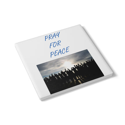 Pray for Peace Ceramic Coaster - Inspirational Home Decor