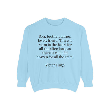 Victor Hugo Quote Sweatshirt — 'Son, brother, father...' Cozy Literary Crewneck