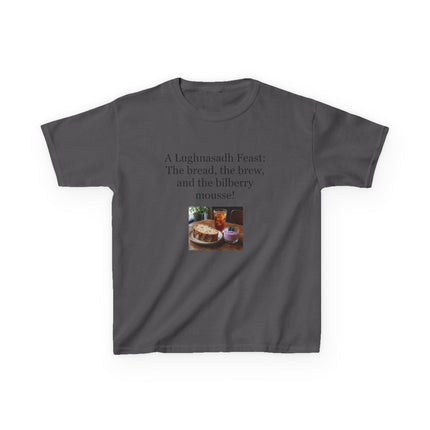 Lughnasadh  Kids Tee — “A Lughnasadh Feast: The bread, the brew, and the bilberry mousse!”