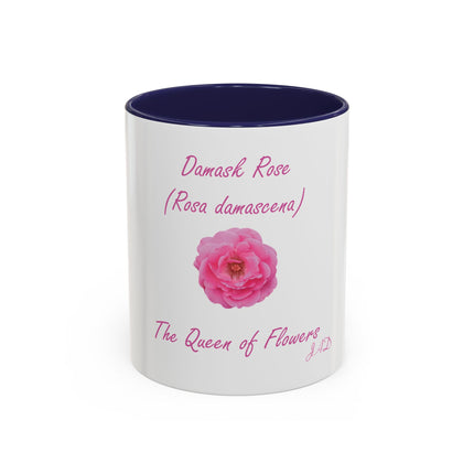 Damask Rose Coffee Mug — "The Queen of Flowers" Botanical Tea Cup