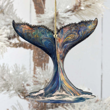 Humpback Whale Tail Wooden Ornaments by G.Debrekht - Wildlife Holiday Décor - 8710104-1-2