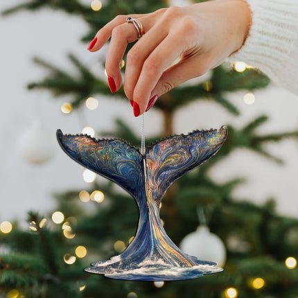 Humpback Whale Tail Wooden Ornaments by G.Debrekht - Wildlife Holiday Décor - 8710104-1-4