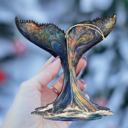 Humpback Whale Tail Wooden Ornaments by G.Debrekht - Wildlife Holiday Décor - 8710104-1-3