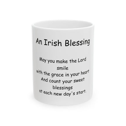Irish Blessing Ceramic Mug — Inspirational Religious Prayer Coffee Cup (11oz/15oz)