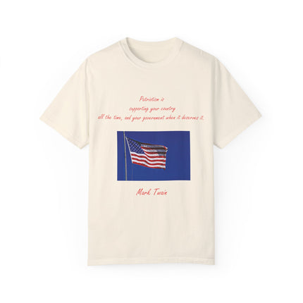 Mark Twain Quote Tee – Patriotic Unisex Flag Shirt in Soft Cotton