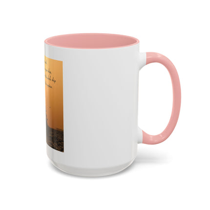 Shipwreck Sunset Coffee Mug — "Be Careful Who You Let On Your Ship" Inspirational Accent Mug