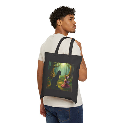 Fairy Forest Tote Bag – Fairy and Black Cat Canvas Shopper