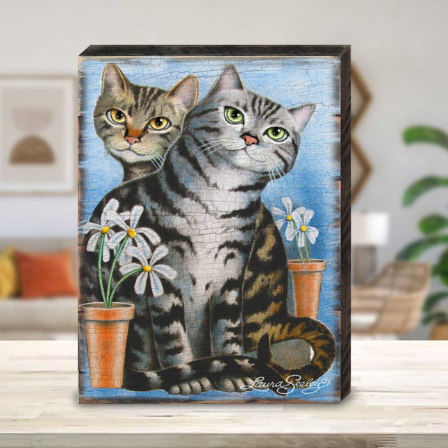 Kitty Cats Treat Wooden Wall Art by Laura Seeley - Pets Dog and Cats Decor - 8512115B-0