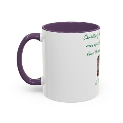 Inspirational Accent Coffee Mug - G.K. Chesterton Quote - 11oz