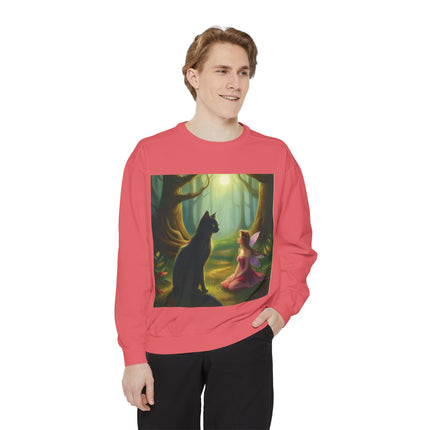 Fairy Princess & Black Cat Forest Sweatshirt