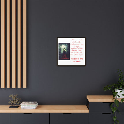 Blessed Be the Witches Framed Canvas Art — Witchy Inspirational Quote Wall Decor