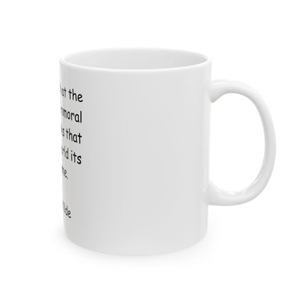 Oscar Wilde Quote Ceramic Mug — "The books that the world calls immoral..." Literary Coffee Cup (11oz, 15oz)
