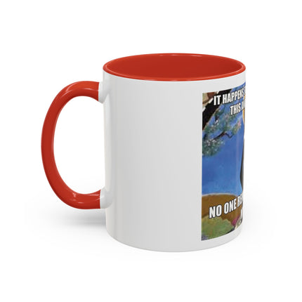 Saint with Cats Coffee Mug – "No One Remembers Me and My Cats" Accent Mug