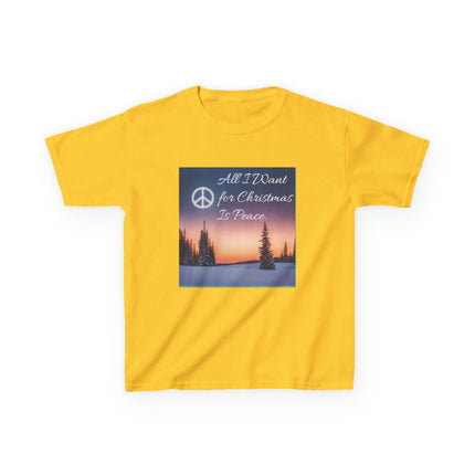 Peaceful Christmas Kids Tee - All I Want for Christmas Is Peace