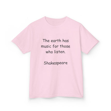 Kids Shakespeare Quote Tee – “The Earth Has Music” T-Shirt